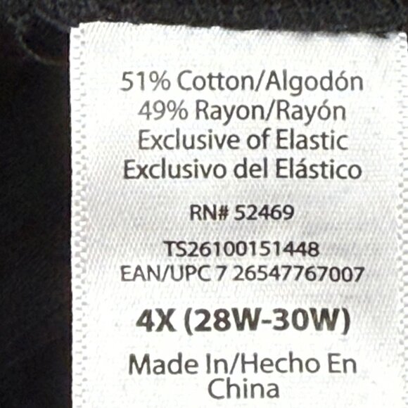 Terra & Sky Women Pullover Flutter Sleeve Black Midi Dress Plus 4X (28W-30W) NWT - Picture 8 of 11
